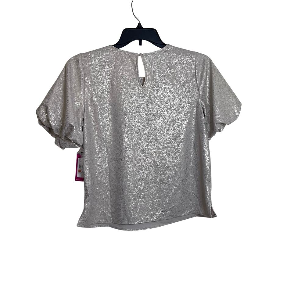 Vince Camuto Women’s Confetti Ready Metallic Puff Sleeve Top Size: Small - Picture 2 of 5